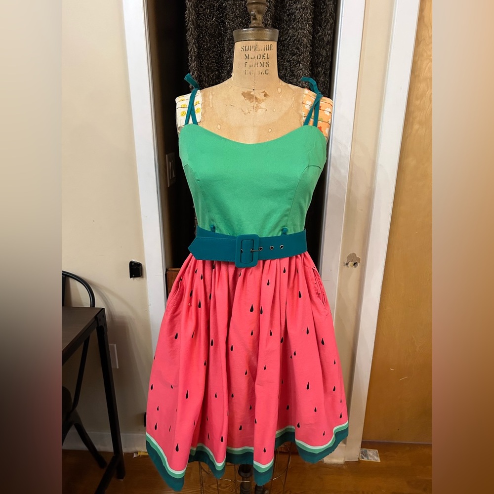 Modcloth Collectif Watermelon Print Dress M (UK 12)